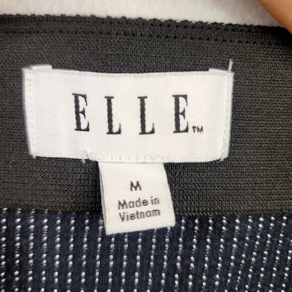 Elle Womens Black Dot Mini Skirt Faux Leather Trim Pockets Medium - Picture 3 of 7